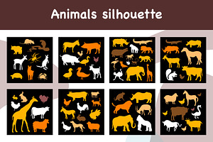 Animals silhouette bundle set, an Animal Illustration by foxndeer