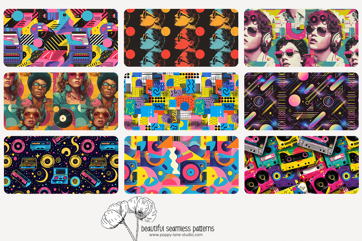 70 retro music seamless pattern, a Pattern Graphic by Poppy Lane Studio (Photo 8 of 10)