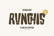 Runchis - Display Typeface Font, a Sans Serif Font by Flawless And Co (Thumbnail 1 of 10)