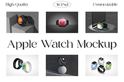 Apple Watch Mockup Bundle, a Wearable Device Mockup by Mockupdaddy (Thumbnail 1 of 8)