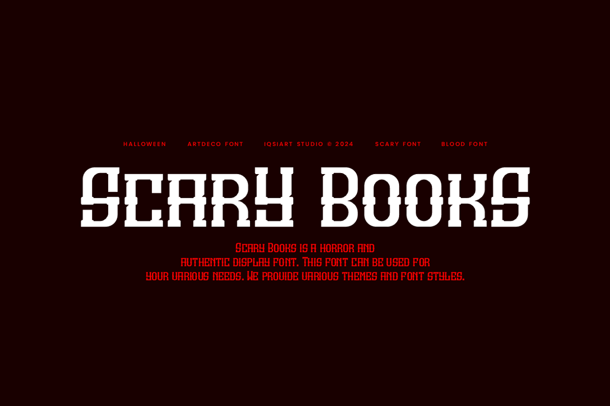 Scary Books - Horror Font, a Slab Serif Font by Iqsiart Studio (Photo 3 of 7)