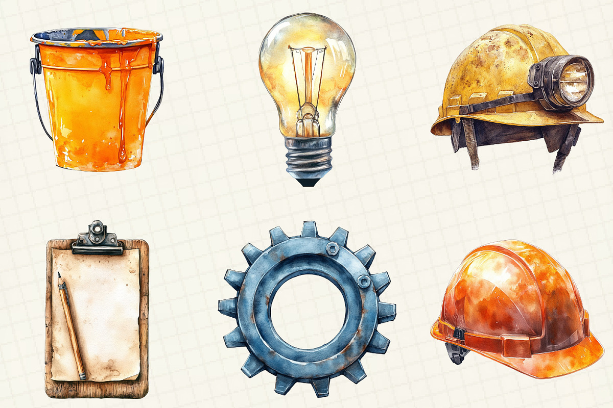 Labor Day Watercolor Clipart, an Illustration by OK Design (Photo 5 of 5)