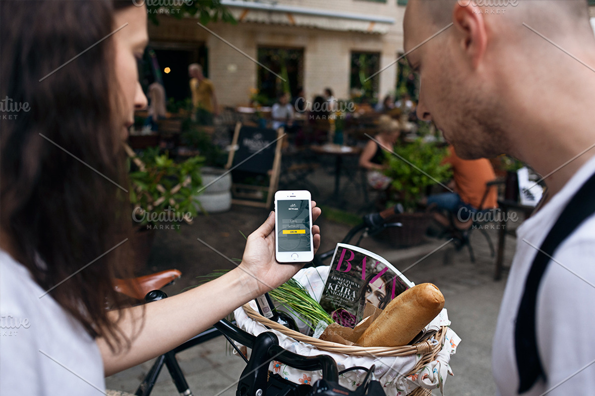 iphone 5s & bike - 8 photo mockups, an iPhone Mockup by show it better (Photo 3 of 5)
