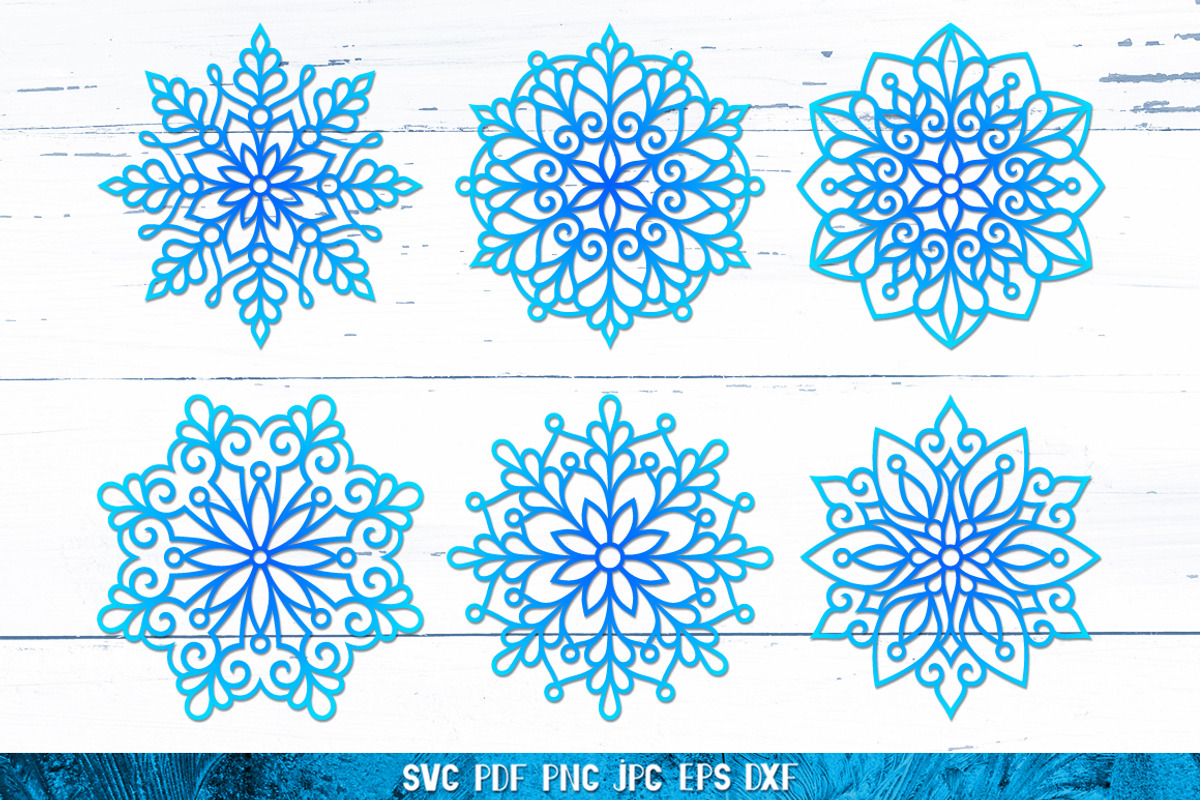 Snowflake Monogram Bundle SVG | Creative Market
