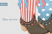 Coquette Cowgirl Boots 4th of July, a Decorative Illustration by creationsbyapuruh (Thumbnail 3 of 7)