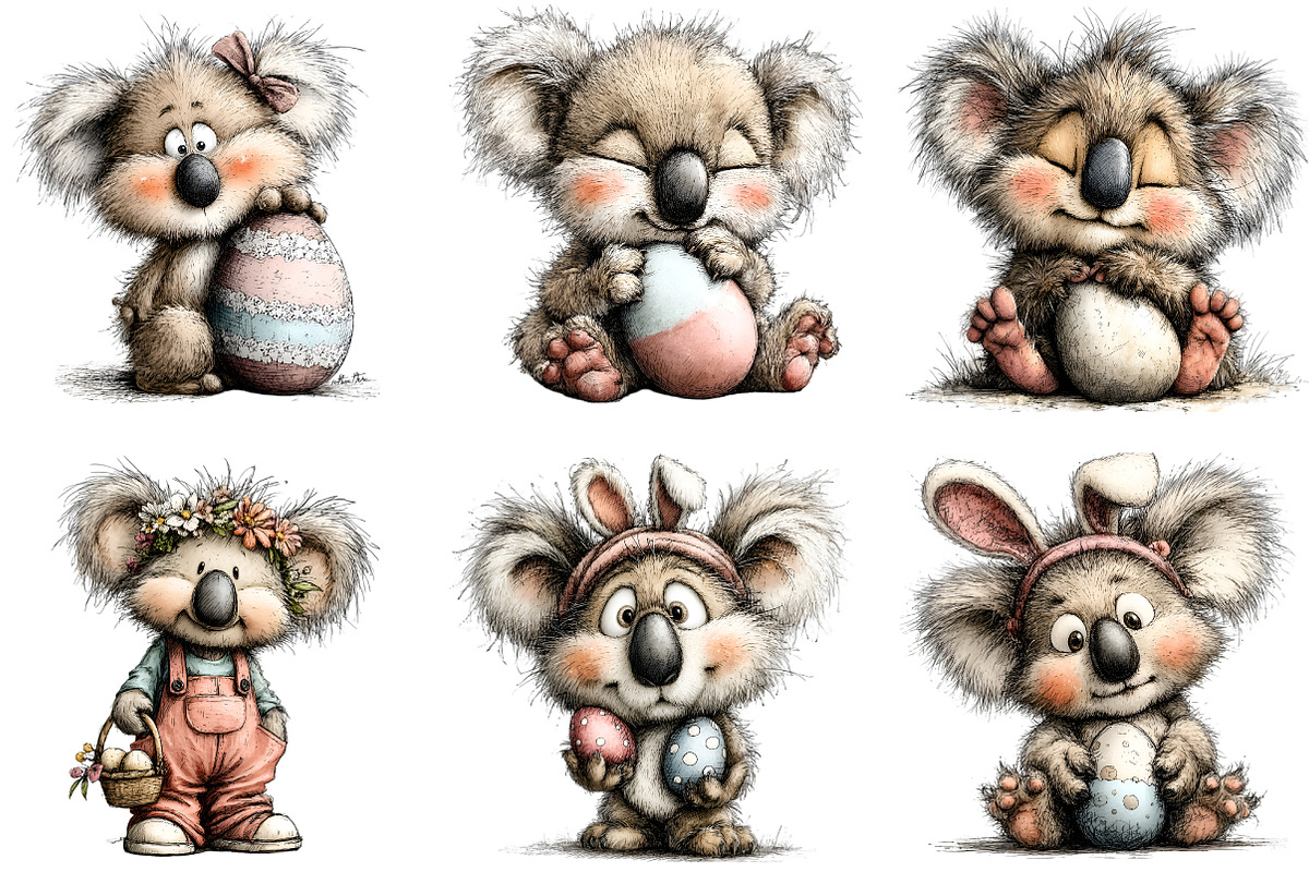 Whimsical Easter Koala Clipart, an Illustration by Sublimation Artist (Photo 5 of 7)