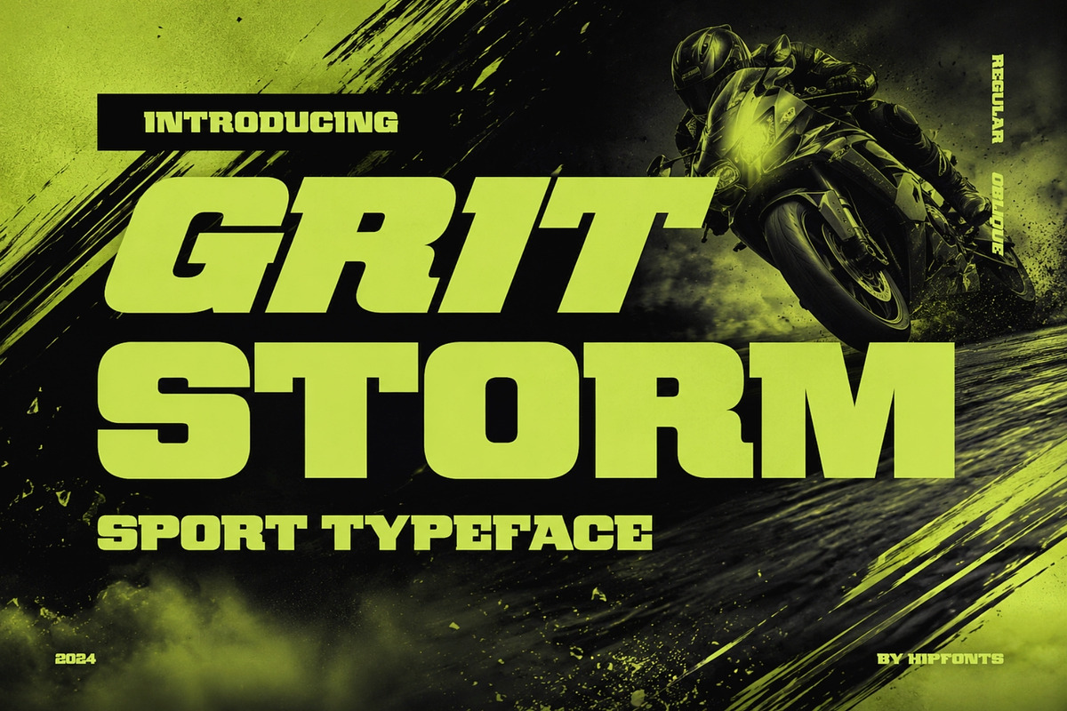 Gritstorm - Sport Typeface, a Sans Serif Font by HipFonts (Photo 1 of 10)
