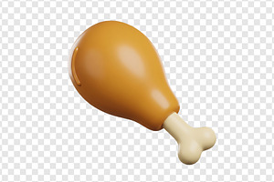 Fried Chicken Leg with Bone -PNG