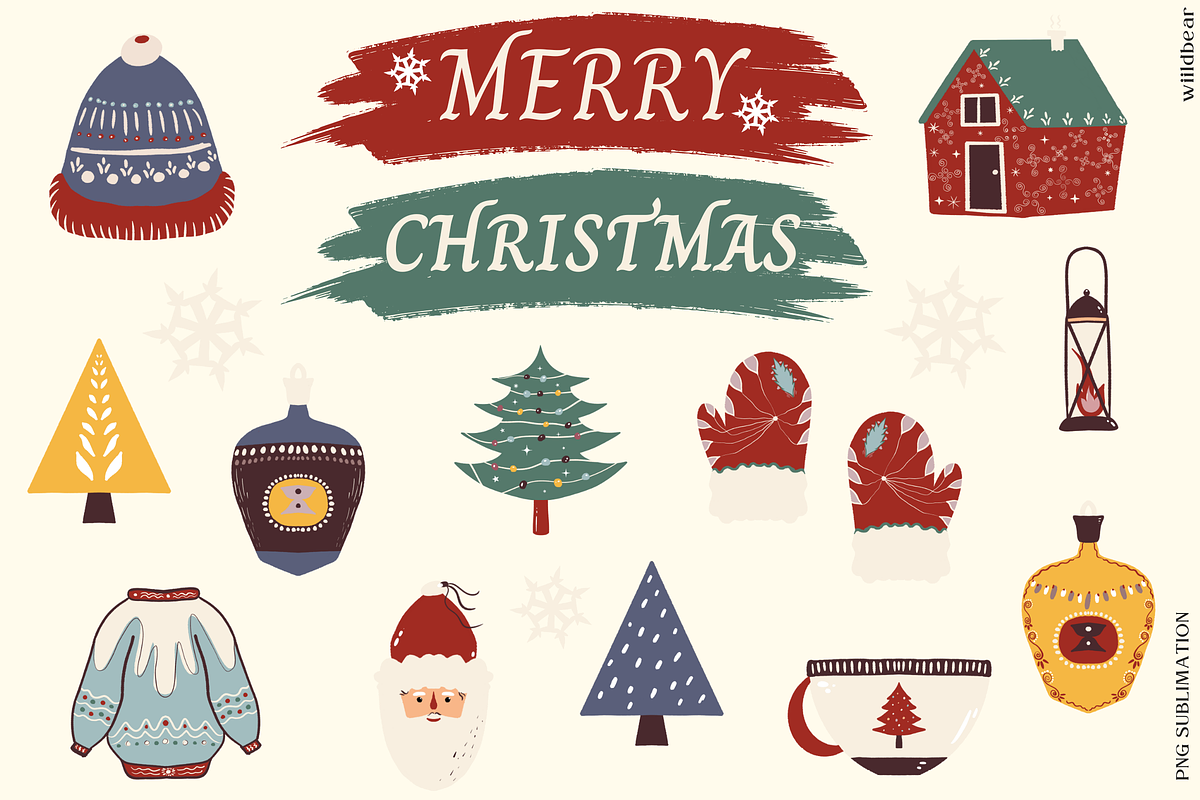 Retro Christmas Sublimation Bundle, a Decorative Illustration by ClipArtTime (Photo 2 of 4)
