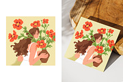 Women with flowers. Floral cards, a Person Illustration by Good Studio (Thumbnail 4 of 4)