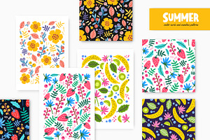 Summer cards, seamless patterns, a Decorative Illustration by Good Studio