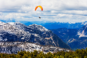 Paraglider in Salzkammergut, Austria, a Photo by saiko3p