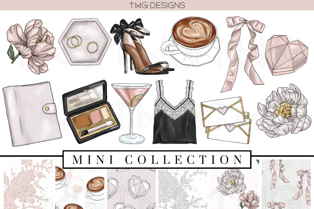 Girly Glam Aesthetic Clip Art Bundle, an Illustration by TWG Designs