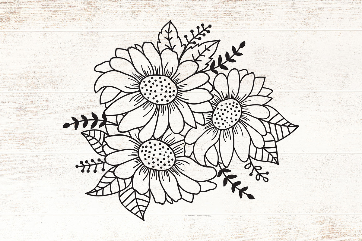 Sunflowers SVG - Sunflower Cliparts, an Object Graphic by Dasagani (Photo 2 of 4)