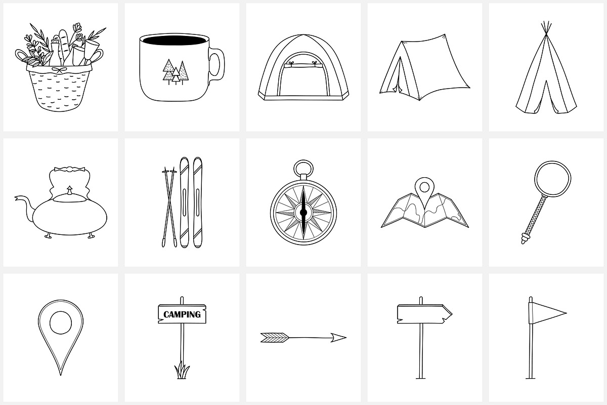 Hand Drawn Line Travel Icons, an Outline Icon by NatalieArtShop (Photo 8 of 16)