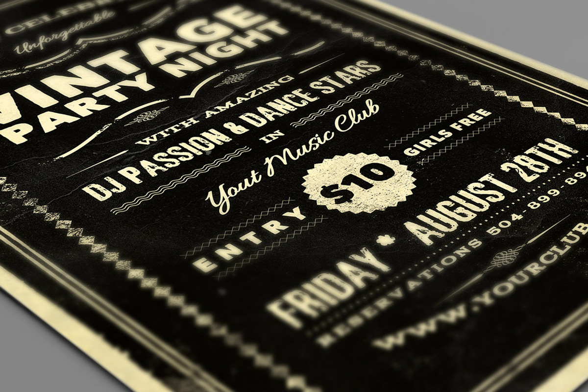 Vintage Typography Flyer, a Flyer Template by JumboDesign