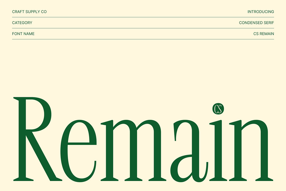 CS Remain – Classic Serif Font, a Serif Font by Craft Supply Co. (Photo 1 of 8)