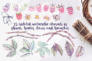 Raspberry romance. Watercolor set, an Animal Illustration by Shabbypie (Thumbnail 2 of 15)