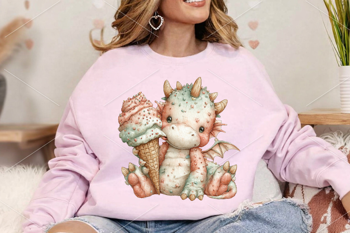 Quirky Baby Dragon Licking Clipart, a Seasonal Illustration by Canvas Craft (Photo 4 of 7)