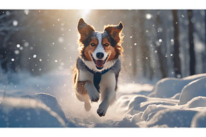 Energetic dog running through a, an Animal Photo by Igor Tichonow