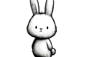 Cute rabbit doodle illustration isolated on white background, an Animal Photo by José Manuel Gelpi