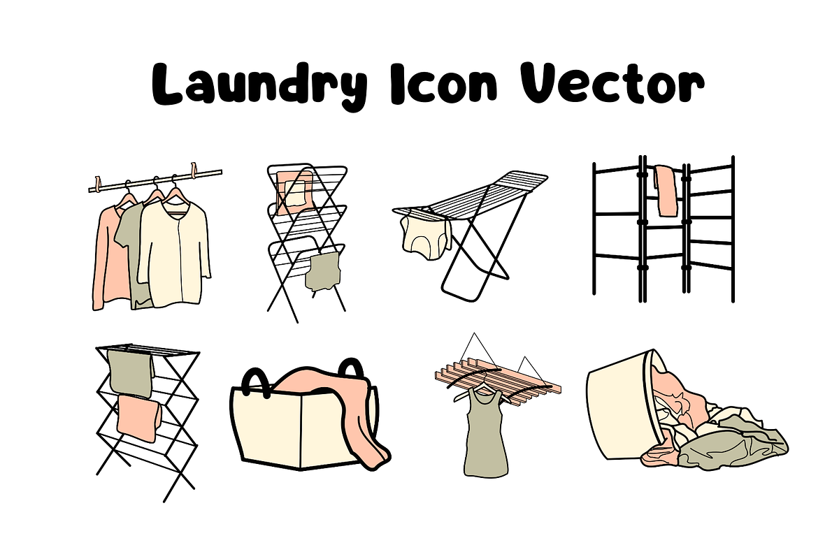 50 Laundry Object Vector, an Object Illustration by ikarifq shop (Photo 2 of 2)