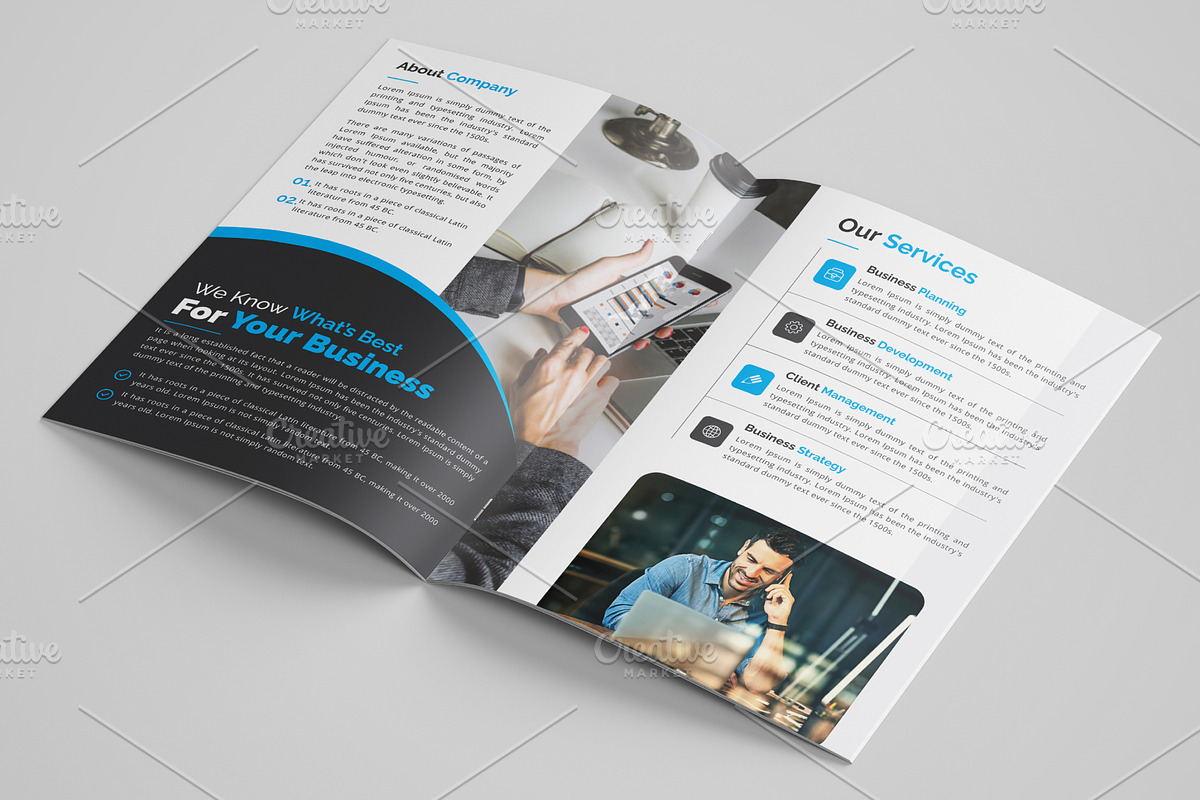 Corporate Bifold Brochure, a Brochure Template by GraphicsBurg (Photo 5 of 9)