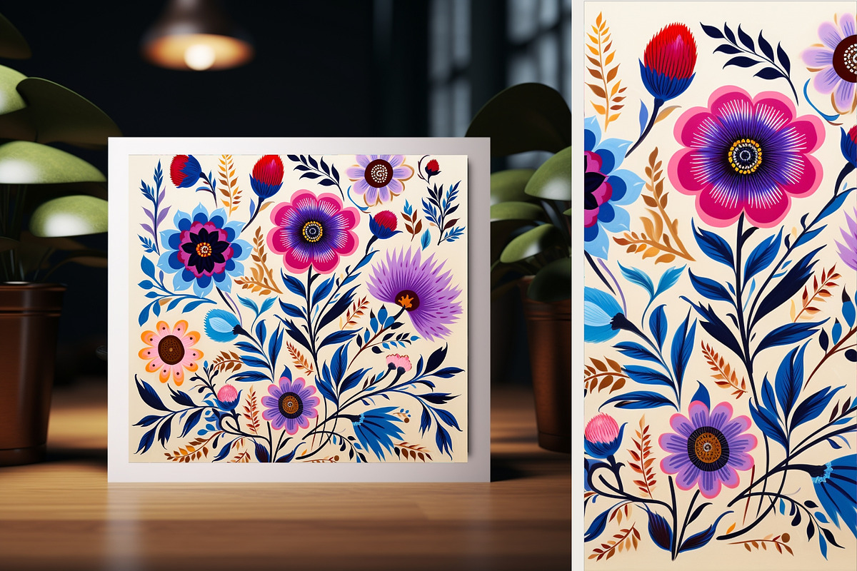 11 purple folk flower wall art print, a Decorative Illustration by ARTOZEN DIGITAL (Photo 7 of 11)