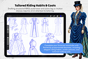 215 Victorian Dress Procreate Stamps, a Brush Add-On by Selentaori Studio (Thumbnail 8 of 12)