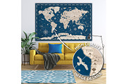 Kids World Map Vintage Vector, a Graphic by PorcuPen Works (Thumbnail 4 of 7)