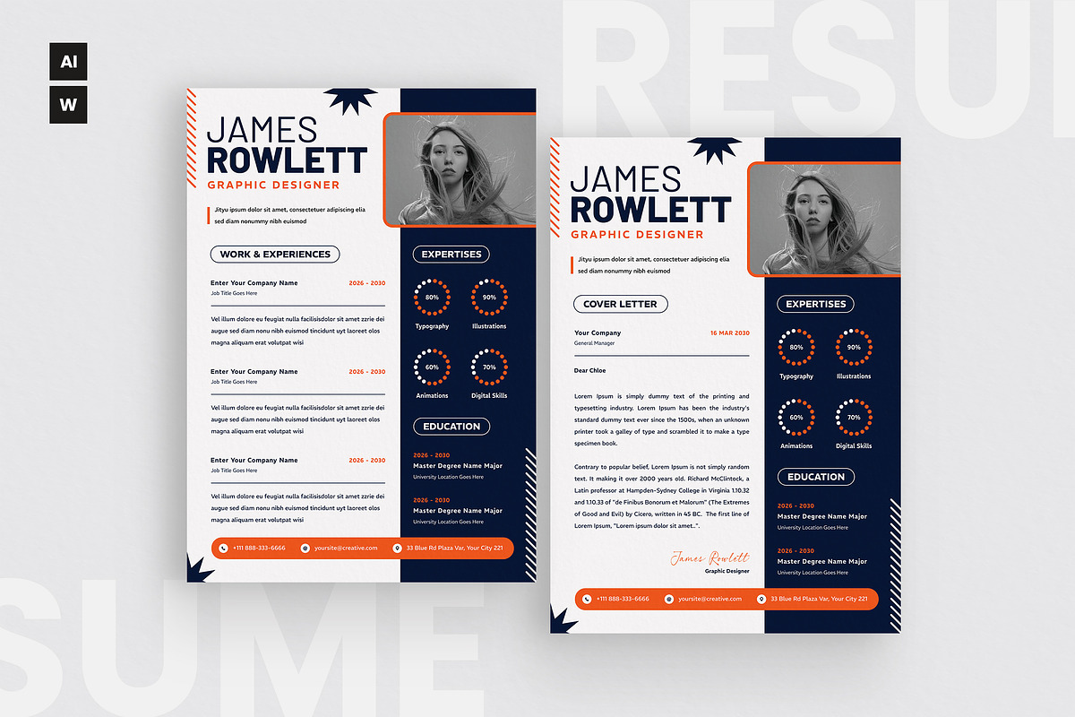 Minimalist Style Resume CV, a Resume Template by iDoodle Studio (Photo 1 of 4)