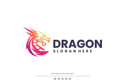 Gradient Modern Dragon Logo Design