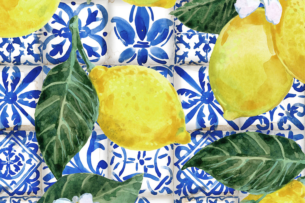 Sicilian Lemon & Tiles Pattern Kit, a Pattern Graphic by FineArt (Photo 4 of 4)