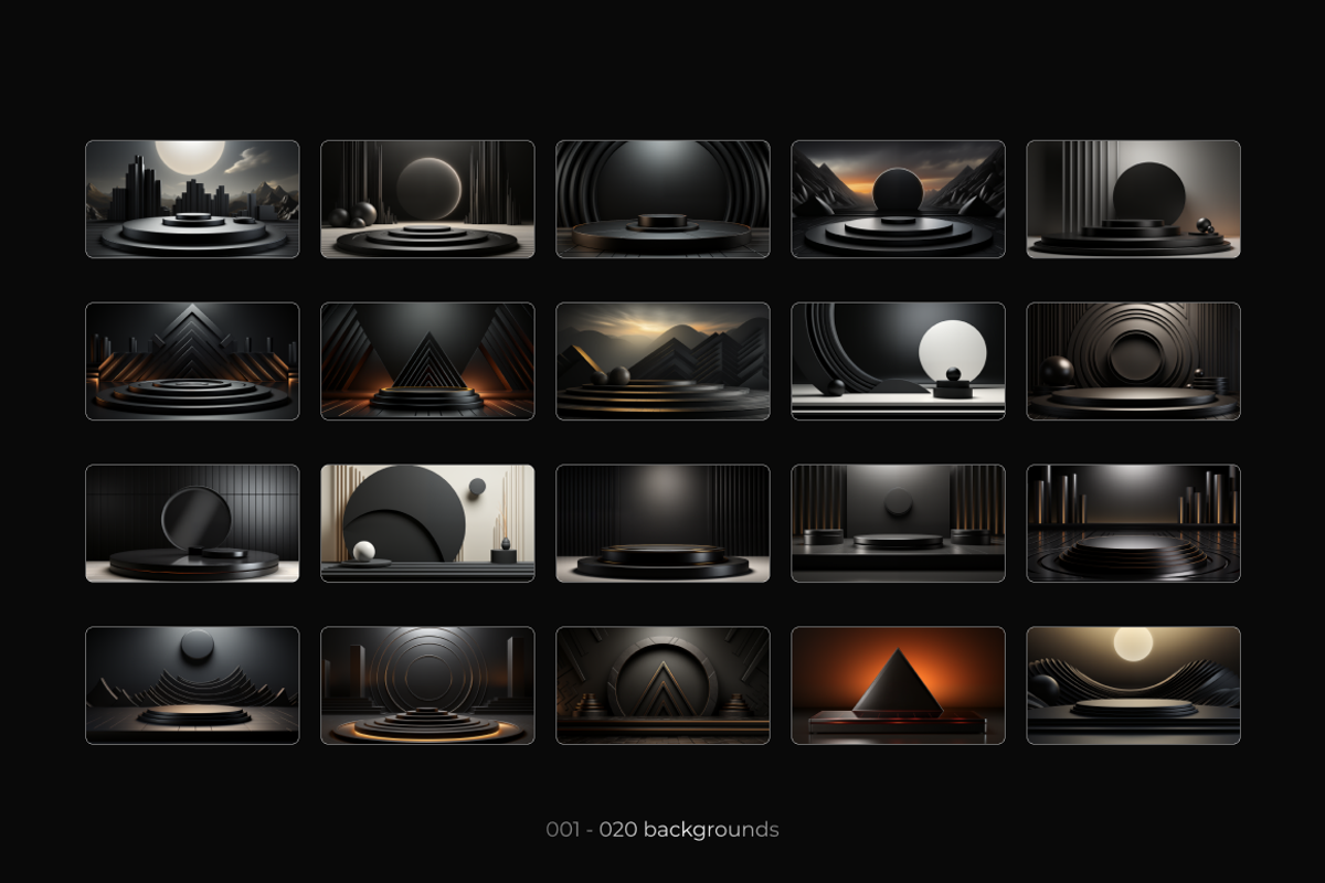 Black Podiums  Background Set, a Background Graphic by Digital Blood (Photo 4 of 9)