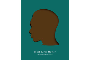 Black man on green background paper