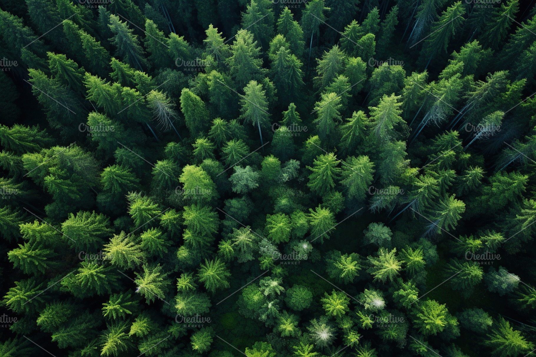 Aerial top view of green forest and green trees, a Nature Photo by AlyaAnd