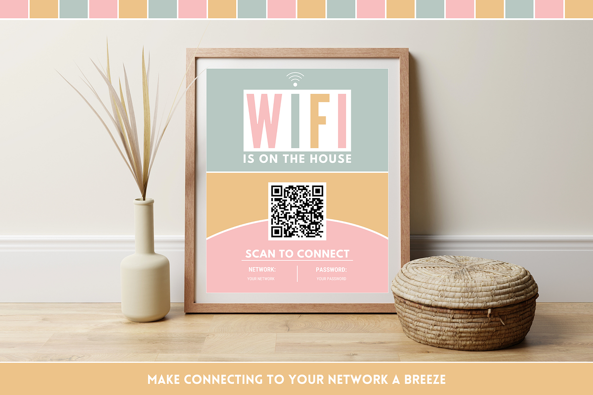 Olive Rose WiFi QR Code Sign, a Stationery Template by SunshineStudioBoutique (Photo 8 of 10)