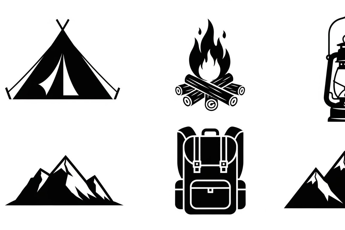 Camping Adventure Silhouette Icon, an Illustration by Artivon (Photo 30 of 51)