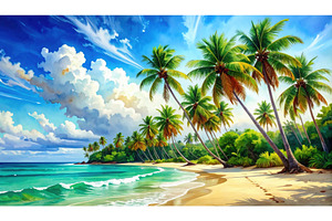 Scenic watercolor artwork of sandy, a Nature Photo by Igor Tichonow