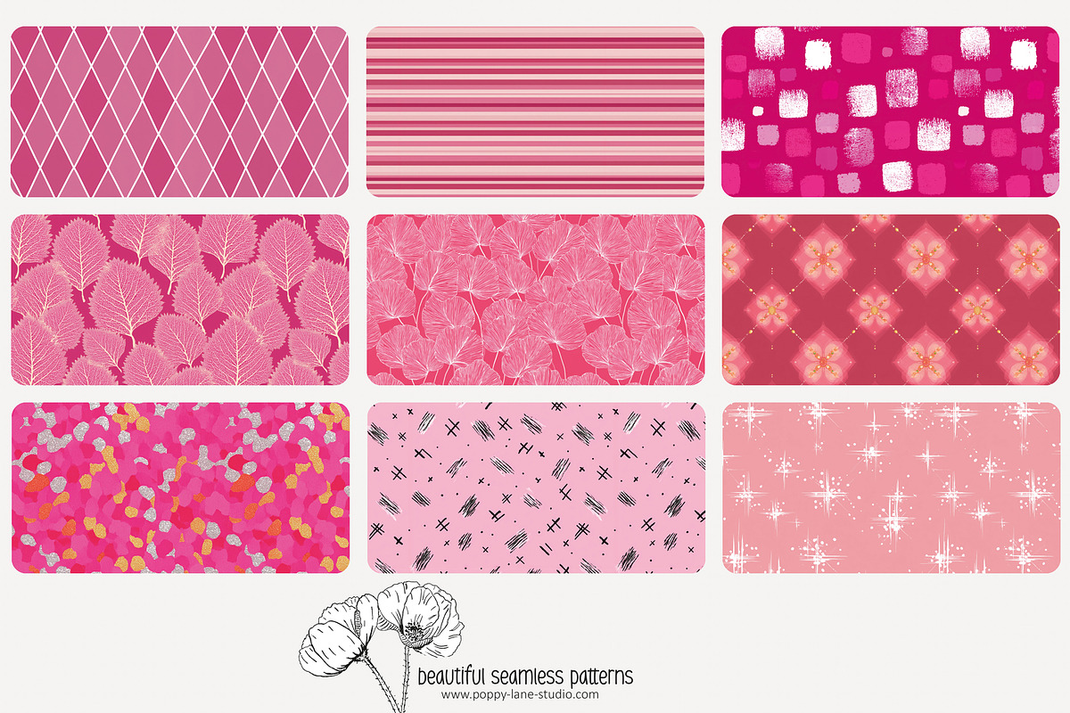 80 pink geometric seamless pattern, a Pattern Graphic by Poppy Lane Studio (Photo 5 of 11)