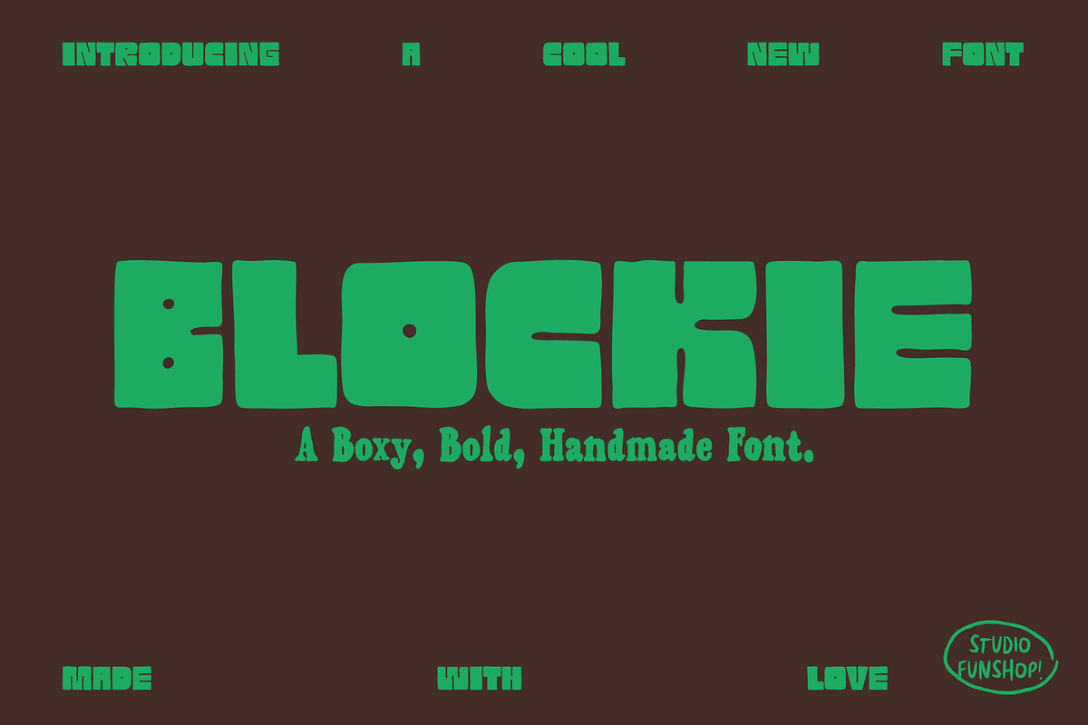Blockie - Hand-lettered Display Font, a Font by Studio Funshop by Kelli (Photo 4 of 13)