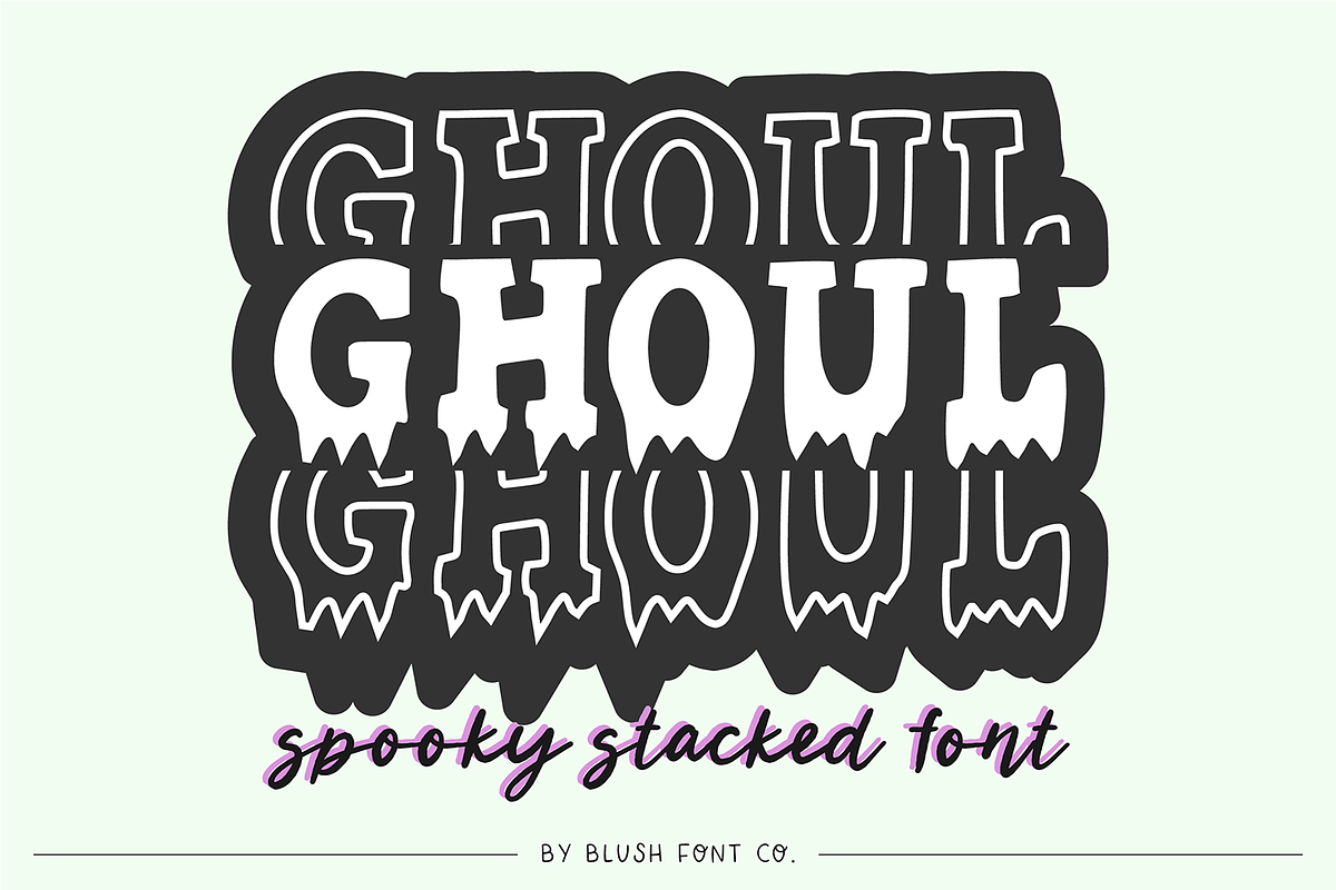 GHOUL STACKED Halloween Font, a Font by Blush Font Co. (Photo 1 of 5)
