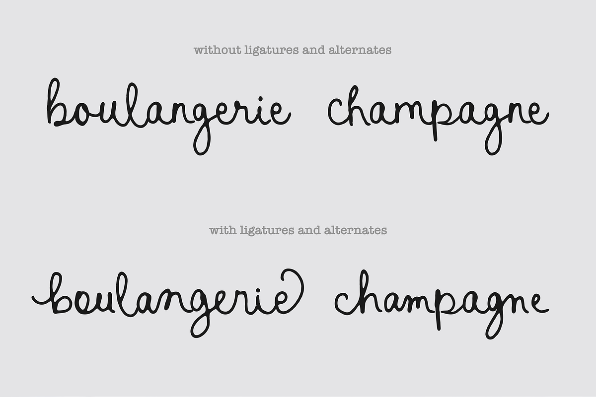 Prosecco and Baguette // Script Font, a Handwritten Font by PeachCreme (Photo 12 of 12)