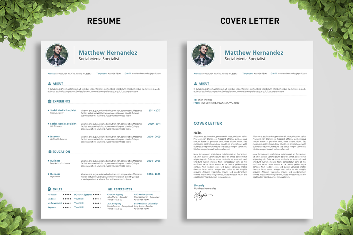 Turquaz Resume Template, a Resume Template by Big Zone Studio (Photo 2 of 4)