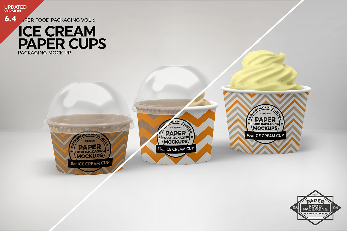 Ice Cream Cups Mockup, a Cups & Container Mockup by INCDesign (Photo 1 of 8)