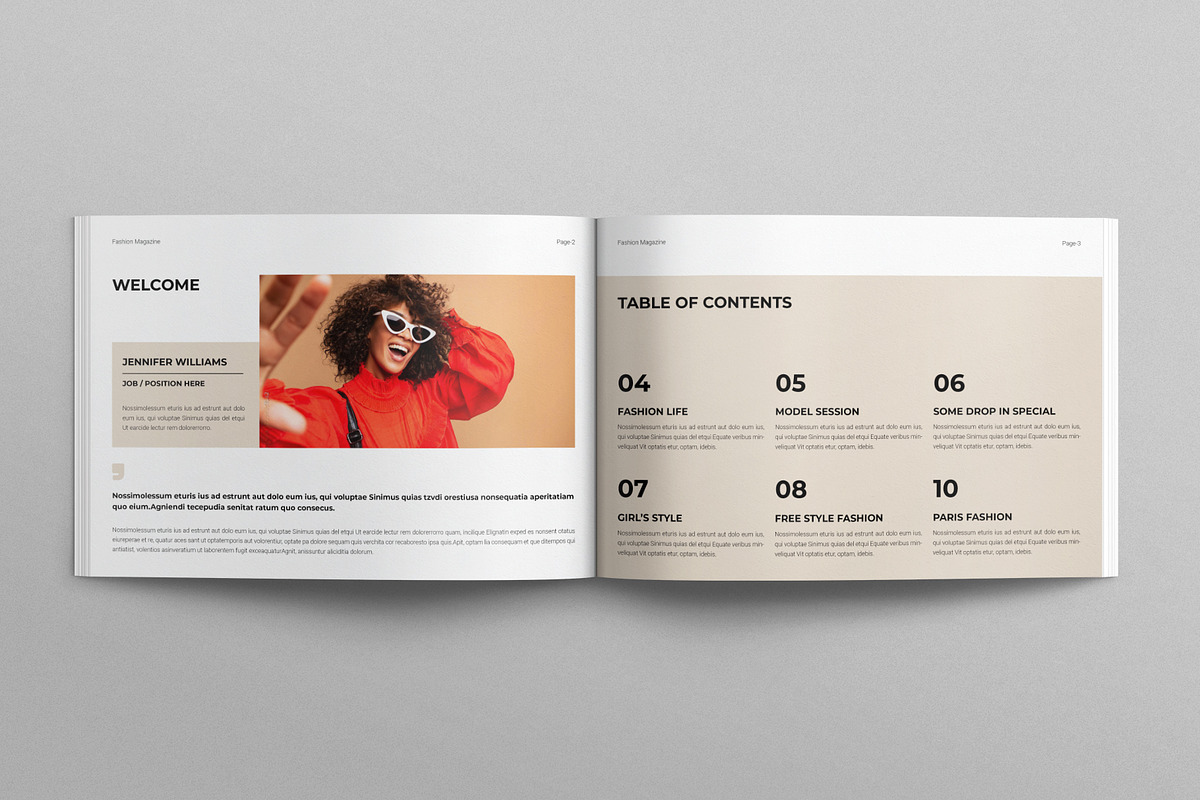 Fashion Magazine Template Landscape, a Magazine Template by E-Type (Photo 2 of 7)