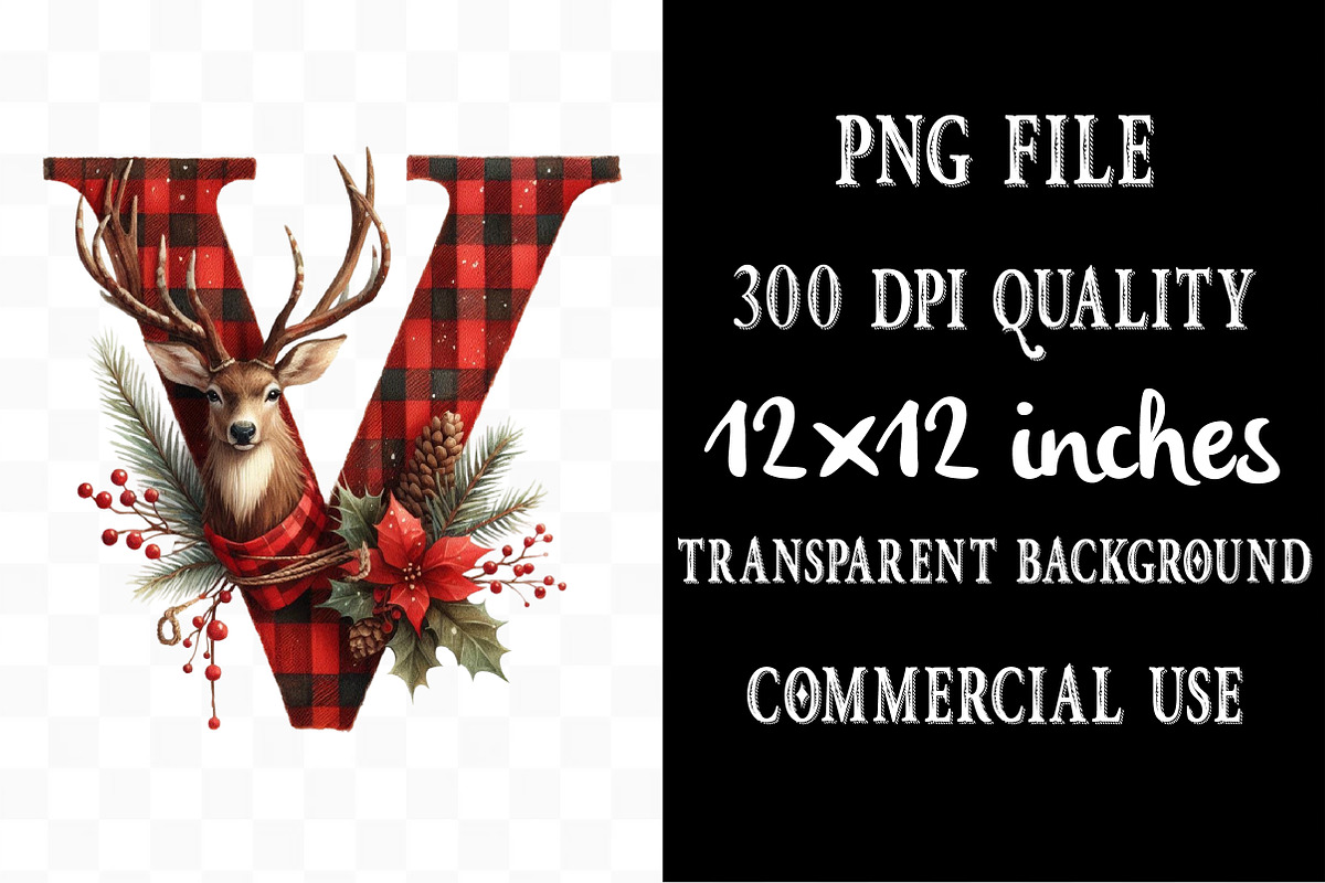 Christmas Alphabet Monogram, an Illustration by Designking (Photo 4 of 5)