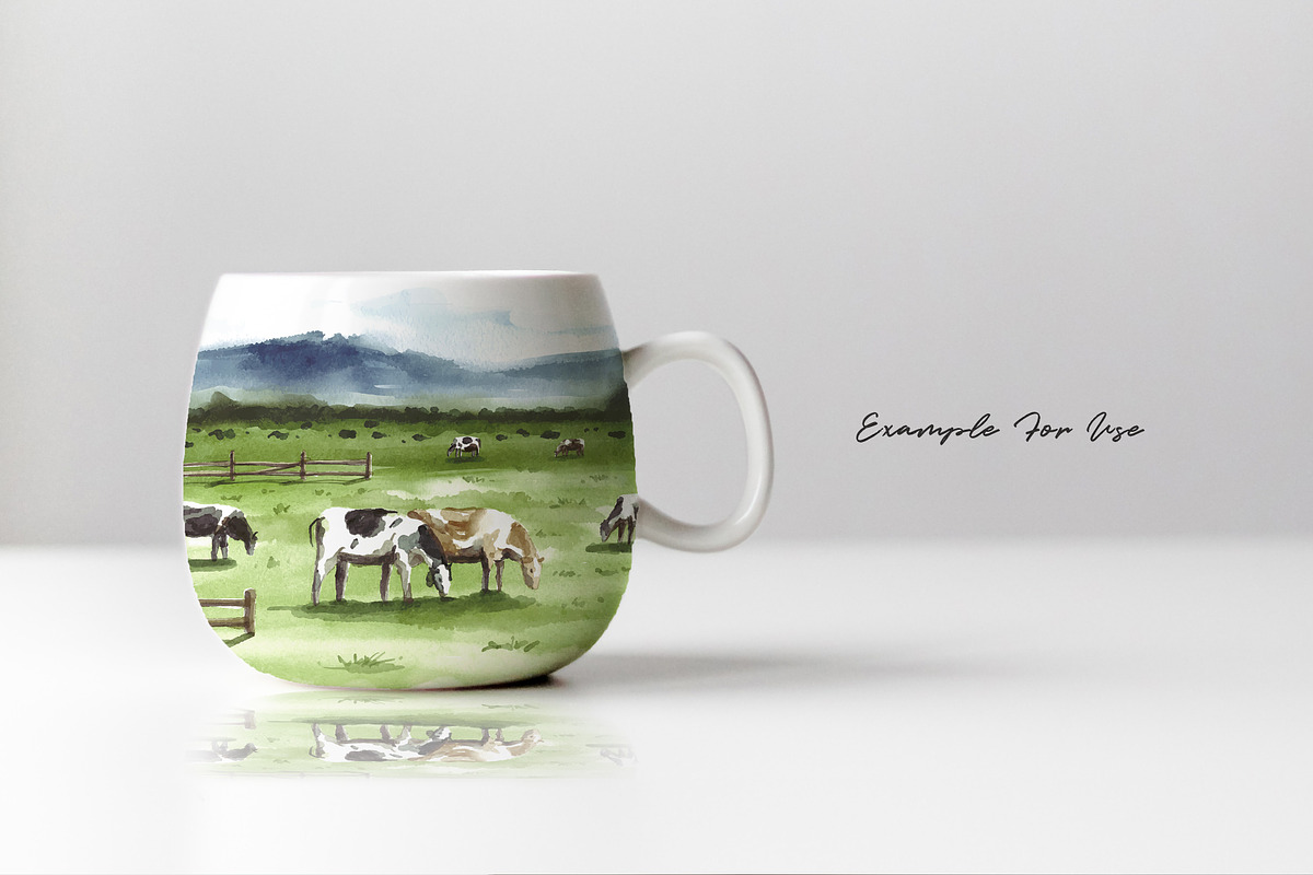 Watercolor Farm & Landscapes, an Animal Illustration by Yorda Studio (Photo 11 of 11)