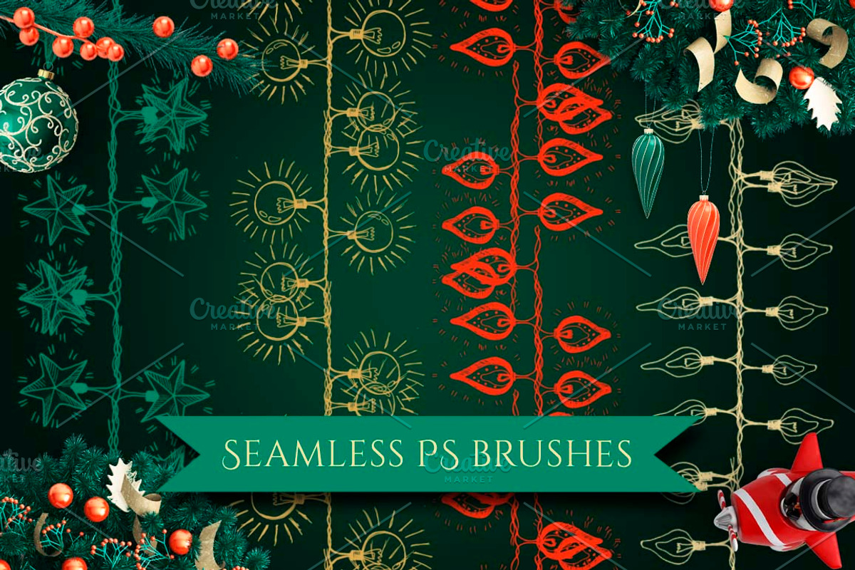 Christmas Garlands PS Brushes preview 2