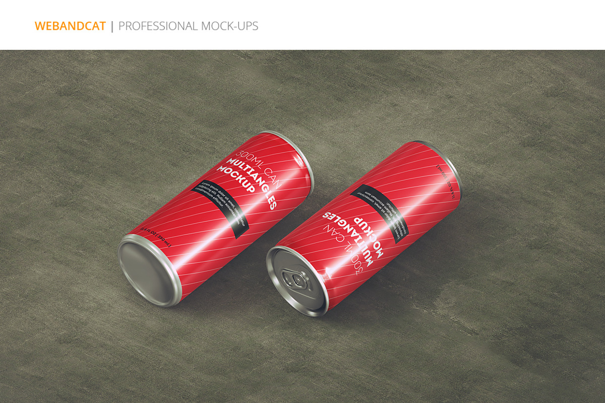 Energy Drink Can Mock-up, a Cups & Container Mockup by WebAndCat (Photo 7 of 9)